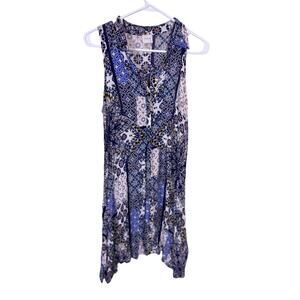 Cupio Boho Patchwork Dress Women’s Medium Floral Modest Cottagecore Midi Dress